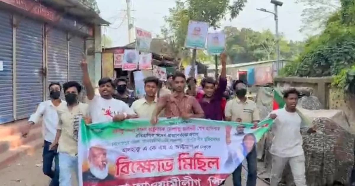 নেছারাবাদে নিষিদ্ধ ছাত্রলীগের ঝটিকা মিছিল