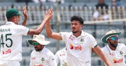 তাসকিন ও তাইজুলের তোপে জয়ের সুবাস পাচ্ছে বাংলাদেশ