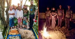 আনসারের অভিযানে টাঙ্গুয়ার হাওরে অবৈধ কারেন্ট জাল জব্দ