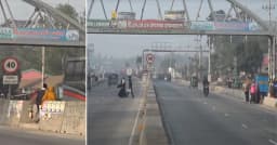 ফুটওভার ব্রিজ থাকা সত্ত্বেও ঝুঁকি নিয়ে সড়ক পার হচ্ছেন বগুড়ার পথচারীরা