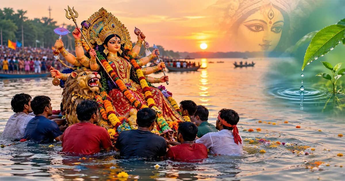 দুর্গাপূজা শেষে পানিতে কেন বিসর্জন দেওয়া হয় দেবীর প্রতিমা?