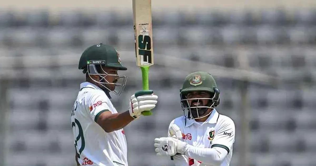 শান্ত-মুমিনুলের ব্যাটে দাপুটে দিন বাংলাদেশের