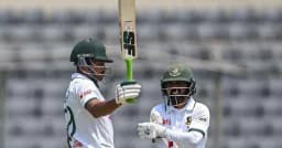 শান্ত-মুমিনুলের ব্যাটে দাপুটে দিন বাংলাদেশের