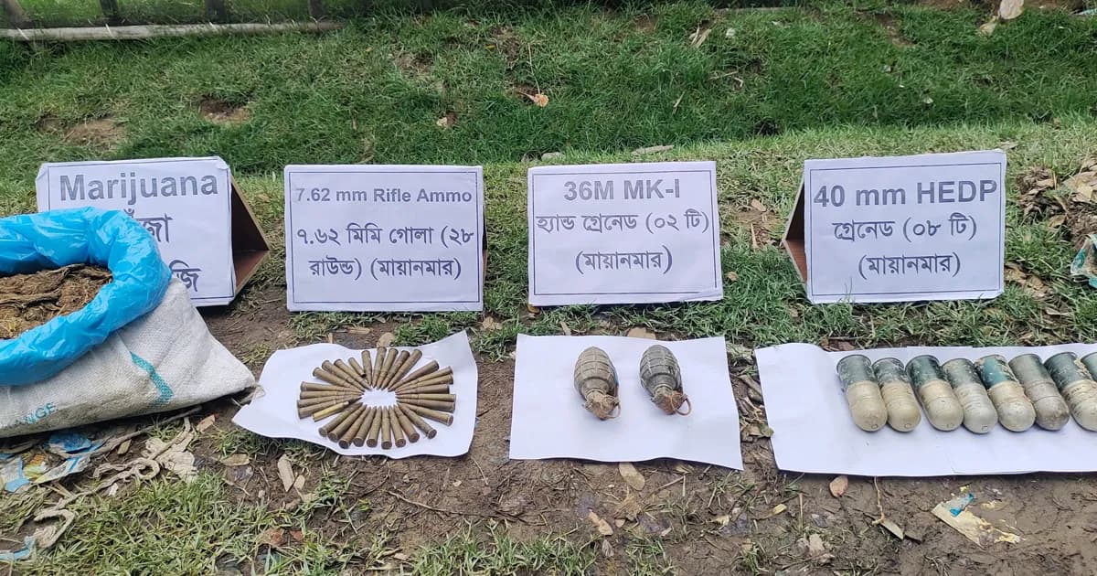 টেকনাফে সশস্ত্র গোষ্ঠীর মাটিচাপা অস্ত্রভাণ্ডার উন্মোচন, উদ্ধার ১০ গ্রেনেড