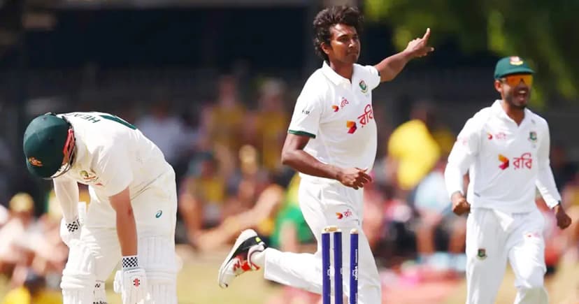হাসানের জোড়া আঘাতে চাপে অস্ট্রেলিয়া, ম্যাচের নিয়ন্ত্রণে বাংলাদেশ