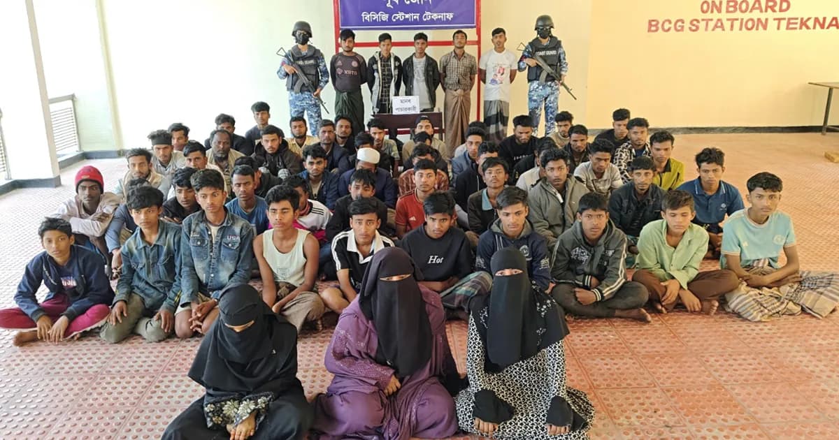 টেকনাফে পাচারের উদ্দেশ্যে বন্দি নারী শিশুসহ ৫৫ জন উদ্ধার, আটক ৫