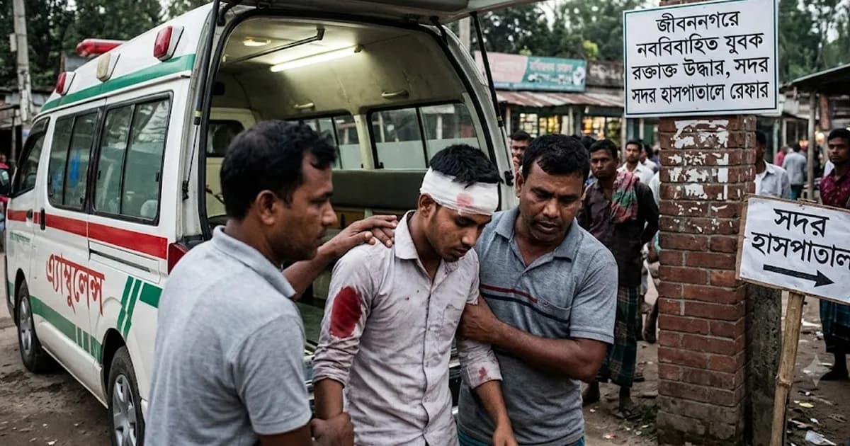 জীবননগরে নববিবাহিত যুবক রক্তাক্ত উদ্ধার, সদর হাসপাতালে রেফার