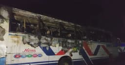 ভোটের রাতে বাসে আগুন