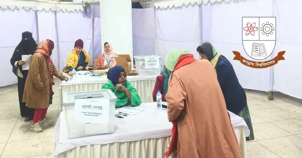২০ বছর পর ভোটের ময়দানে জবি, ক্যাম্পাসজুড়ে উৎসবমুখর পরিবেশ