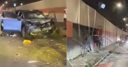 কর্ণফুলী টানেলের দেয়ালে প্রাইভেট কারের ধাক্কা, ক্ষতিগ্রস্ত বোর্ড