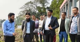 ফুলবাড়ীয়ার আখালিয়া নদী পরিদর্শনে পানি উন্নয়ন বোর্ড