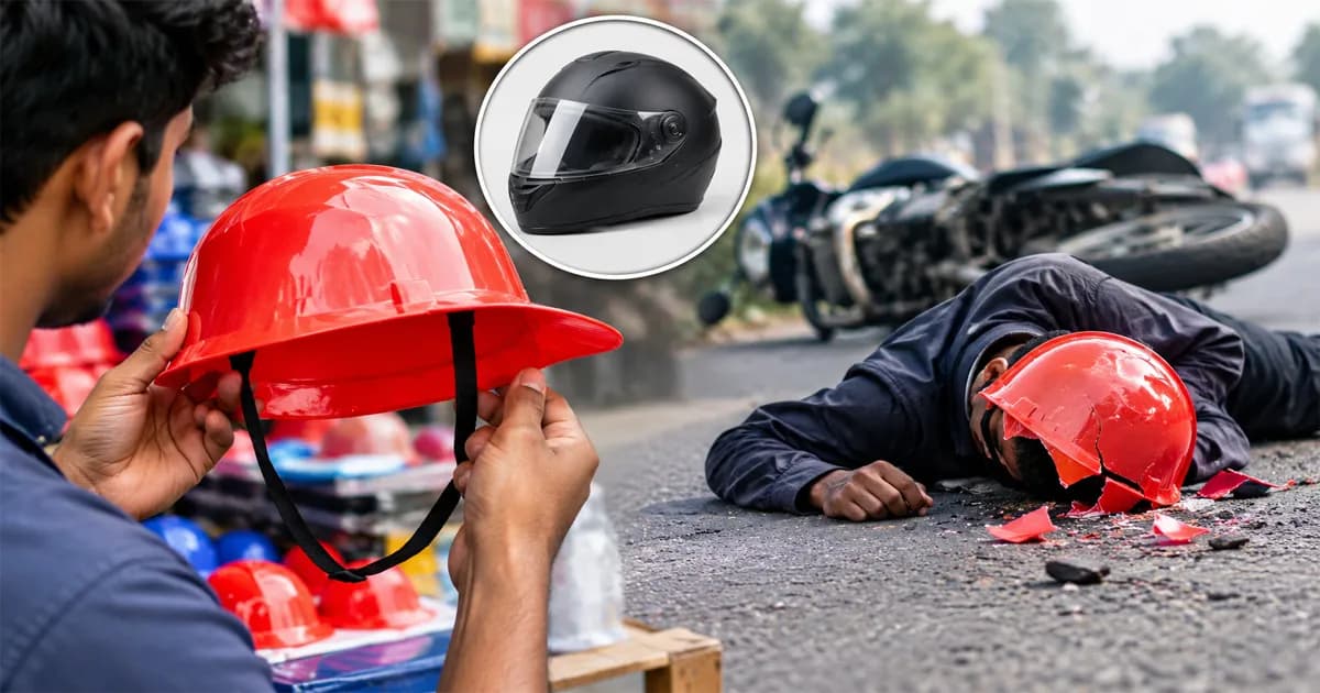 হেলমেটের ছদ্মবেশে প্লাস্টিকের টুপি, বাড়ছে প্রাণহানির ঝুঁকি