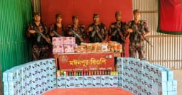 গরু, শাড়ি, ওষুধ ও মদসহ ৪২ লাখ টাকার পণ্য জব্দ করল বিজিবি