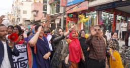 সিরাজগঞ্জে টুকুর পক্ষে ধানের শীষের বিশাল নারী মিছিল