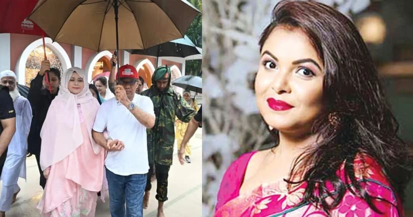 স্ত্রীর মাথায় ছাতা ধরলেন তারেক রহমান, যা বললেন শাওন