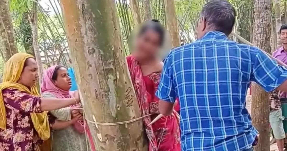 করলা চুরির অভিযোগে স্ত্রীকে গাছে বেঁধে পেটালেন স্বামী