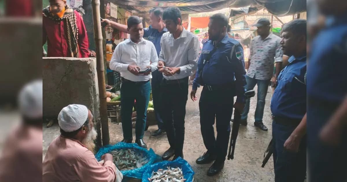 কুষ্টিয়ায় জেলিযুক্ত চিংড়ি বিক্রির দায়ে ৬ ব্যবসায়ীকে লাখ টাকা জরিমানা