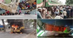 ঈদযাত্রায় মৃত্যুর মিছিল : দুর্ঘটনায় নিহত ১০, আহত শতাধিক