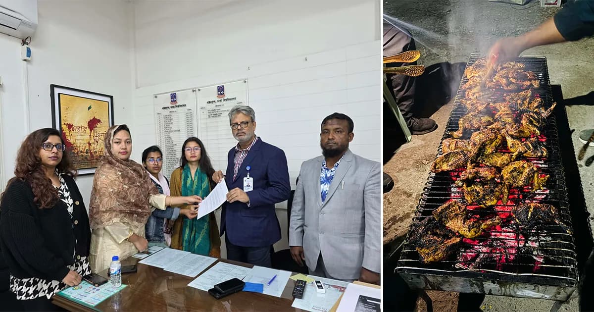 ঢাবিতে শিক্ষার্থীদের ব্যতিক্রমধর্মী আয়োজন ‘প্রশাসন পোড়াও-বারবিকিউ সন্ধ্যা’