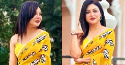 হলুদ শাড়িতে নজর কাড়লেন জয়া আহসান