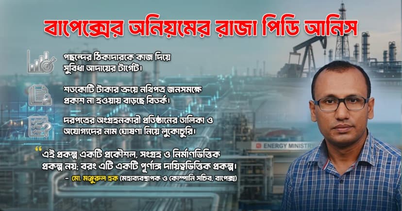 রিগ টেন্ডার জালিয়াতির : বাপেক্সের অনিয়মের রাজা পিডি আনিস