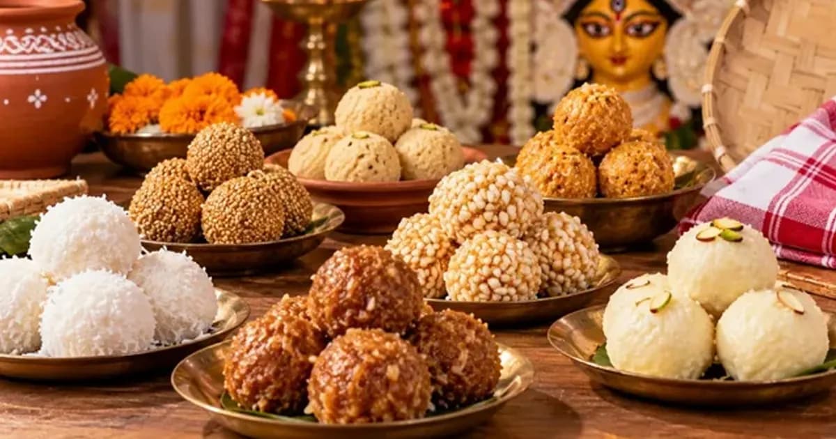 পূজার মিষ্টিমুখে ঘরেই বানান মজাদার নারকেলের নাড়ু
