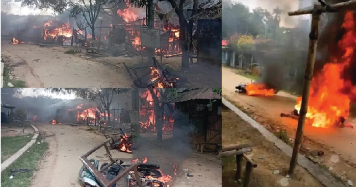 খাগড়াছড়িতে অবরোধের মধ্যে গুইমারায় বাজারে আগুন