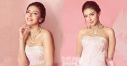 গোলাপি গাউনে বিদ্যা সিনহা মিমের রাজকীয় উপস্থিতি