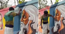 রবীন্দ্রনাথের গ্রাফিতি থেকে কালি মুছে প্রশংসায় ভাসছেন এক রিকশাচালক