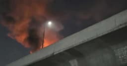 বিমানবন্দরের সামনে ফ্লাইওভারে মোটরসাইকেলে আগুন
