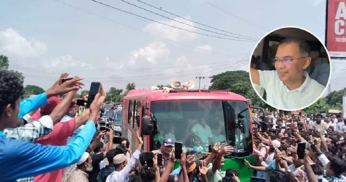 পথজুড়ে উচ্ছ্বসিত অভ্যর্থনায় সিক্ত তারেক রহমান