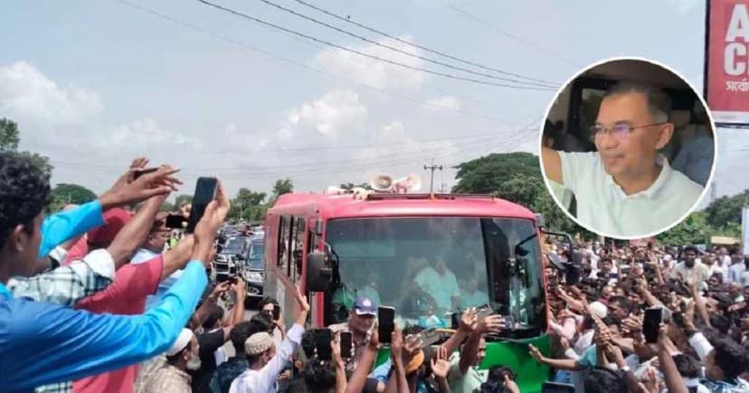 পথজুড়ে উচ্ছ্বসিত অভ্যর্থনায় সিক্ত তারেক রহমান