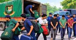 বিসিবির কাভার্ডভ্যান থামিয়ে ক্রিকেটারদের মালামাল লুট