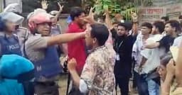 শ্রীপুরে শ্রমিকের মৃত্যুর ঘটনায় বিক্ষোভ, পুলিশের টিয়ারশেল নিক্ষেপ