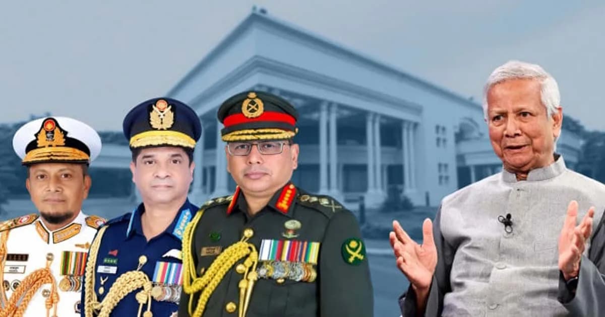 প্রধান উপদেষ্টার সঙ্গে বৈঠক করতে যমুনায় ৩ বাহিনীর প্রধান