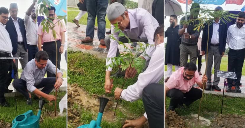 বৃষ্টি উপেক্ষা করে বৃক্ষরোপণ, সবুজ নগর গড়ার বার্তা মন্ত্রী-প্রতিমন্ত্রীর