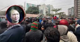 খালেদা জিয়ার প্রয়াণে এভারকেয়ারের সামনে নেতাকর্মীদের ভিড়