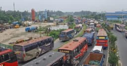 ঢাকা-টাঙ্গাইল মহাসড়কে ১৮ কিলোমিটার যানজট,দুর্ভোগে যাত্রীরা