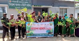 সবুজ বাংলাদেশ গড়তে ফরিদপুরে আনসার-ভিডিপির বৃক্ষরোপণ উৎসব