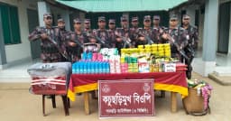 কচুছড়ি মুখ এলাকা থেকে বিপুল ভারতীয় পণ্য জব্দ