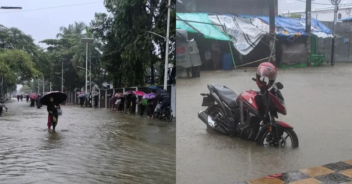 টানা বর্ষণে জলাবদ্ধতায় পানিবন্দি চট্টগ্রামের নগরবাসী