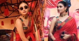 লাল শাড়িতে রূপের ঝলক মারিয়া শান্তর, মুগ্ধ নেটিজেনরা