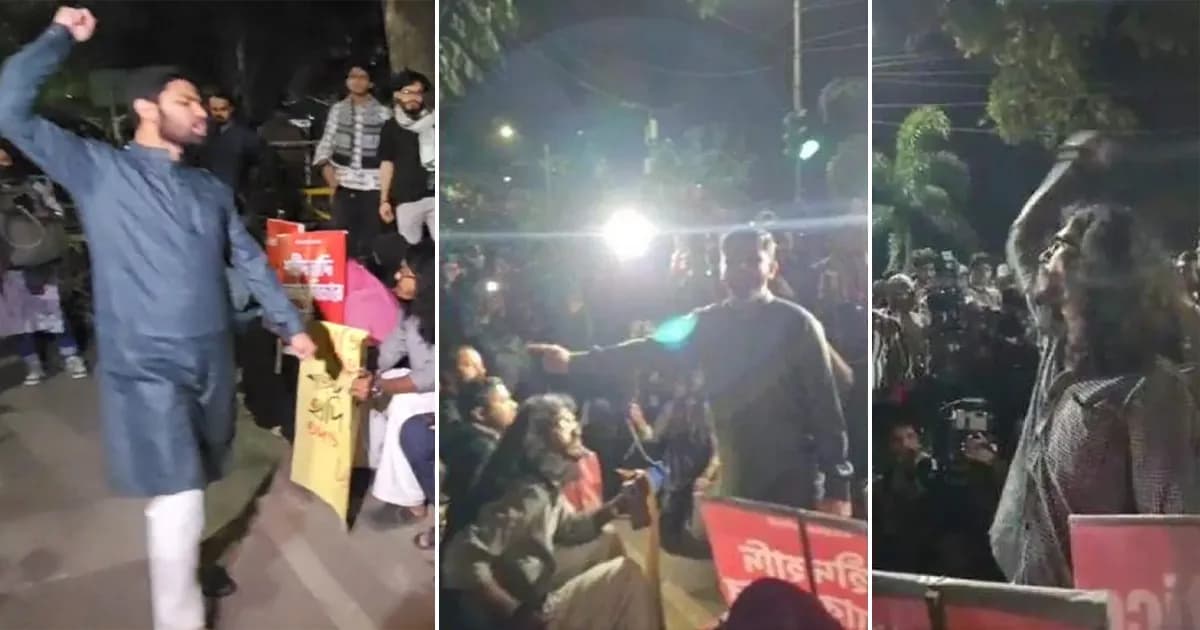 হাদির হত্যার বিচার দাবিতে যমুনার সামনে ‘অনড়’ ইনকিলাব মঞ্চ