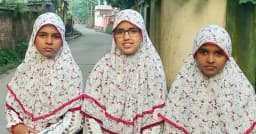 কুড়িগ্রামে যমজ তিন বোনের অনন্য কৃতিত্ব, সবাই পেল ট্যালেন্টপুল বৃত্তি
