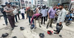 প্লাস্টিক হেলমেট দেখলেই অ্যাকশন, রাস্তাতেই ভেঙে ফেলছে পুলিশ