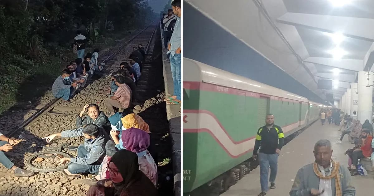 রাজশাহীতে শিক্ষার্থীদের অবরোধে আটকা ৬ ট্রেন, দুর্ভোগে যাত্রীরা