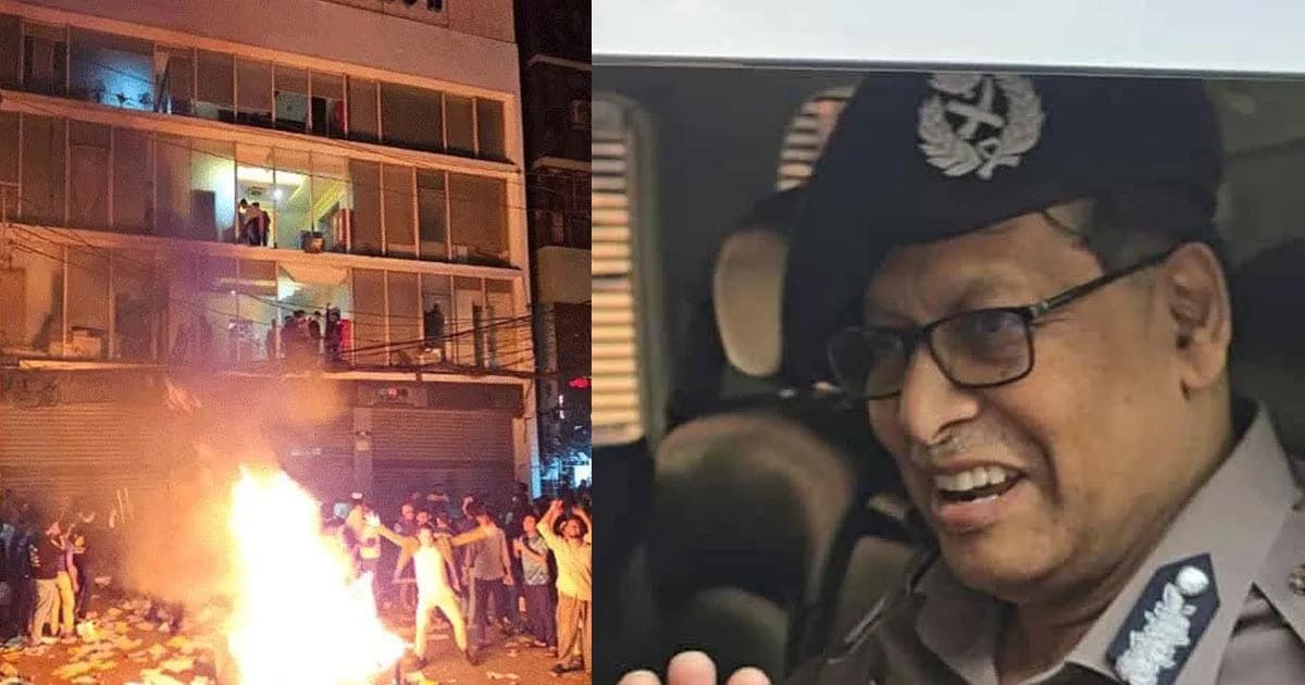 প্রথম আলোর ক্ষতিগ্রস্ত ভবন পরিদর্শন করলেন আইজিপি