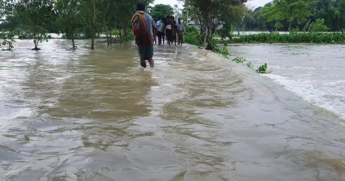 মনু নদীর বাঁধ ভেঙে ফের প্লাবিত রাজনগর, স্থায়ী সমাধান না থাকায় ক্ষোভ