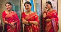 লাল শাড়িতে মোহময় রূপে ধরা দিলেন তটিনী, মুগ্ধ ভক্তরা
