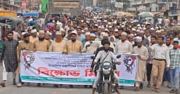 জীবননগরে জামায়াত নেতার হত্যার প্রতিবাদে বিক্ষোভ মিছিল